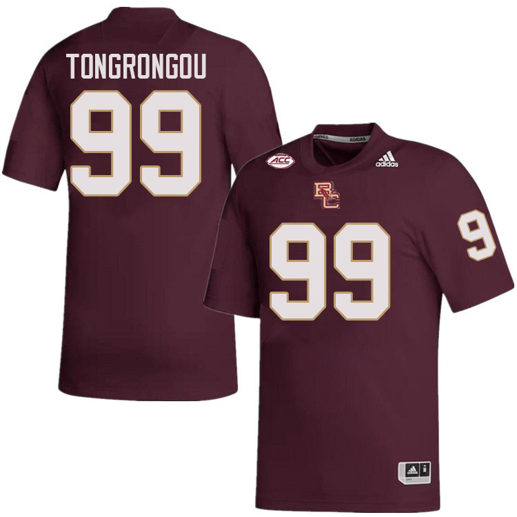 Boston College Eagles #99 Gilbert Tongrongou College Football Jerseys Stitched-Maroon